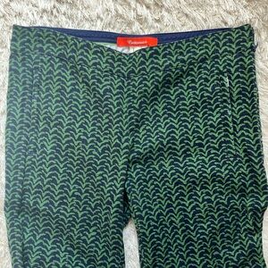 Anthropologie Cartonnier green and navy pants 10 runs small